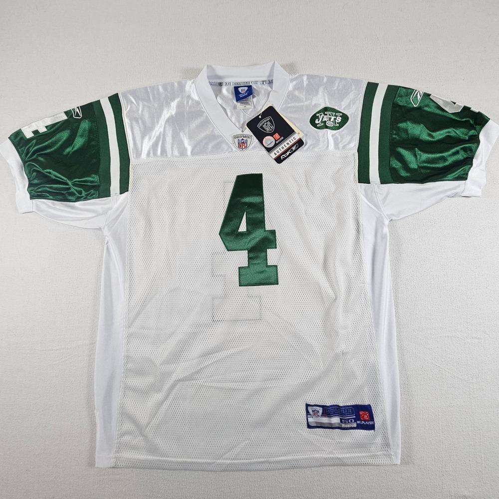 Reebok Football Jersey Mens 50 White New York Jets Brett Favre 4 Authentic NWT